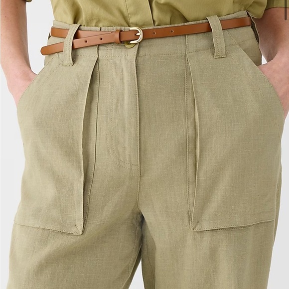 NWOT j crew timbered khaki Seaside cargo pant in linen-TENCEL™ lyocell blend - Picture 2 of 5
